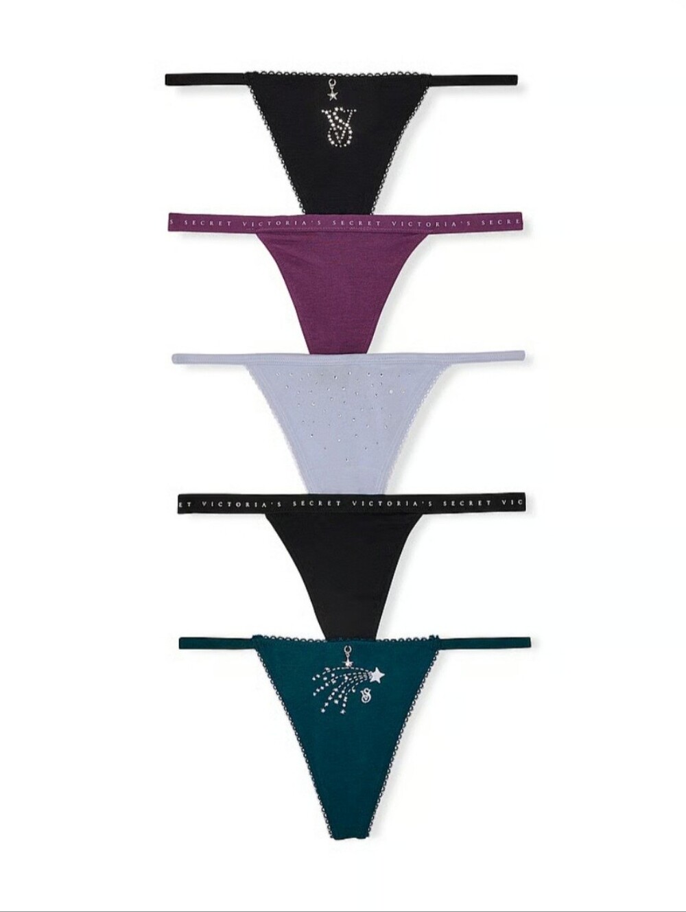 Victoria's Secret Stretch V - String Thong Panty 5 Pack.